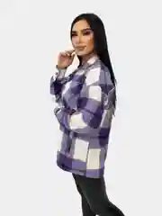 Фиолетовый рубашка женская в клетку