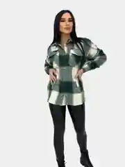 Зеленый рубашка женская в клетку
