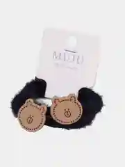 Черный бесшовные резинки для волос, мишки MUJU, 2 шт