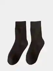 Черный махровые высокие носки унисекс