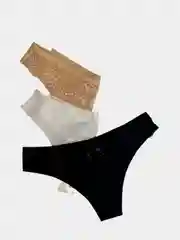 Бесшовные трусы стринги с кружевом
