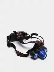 Фонарь налобный аккумуляторный, 3 диода, USB, zoom
