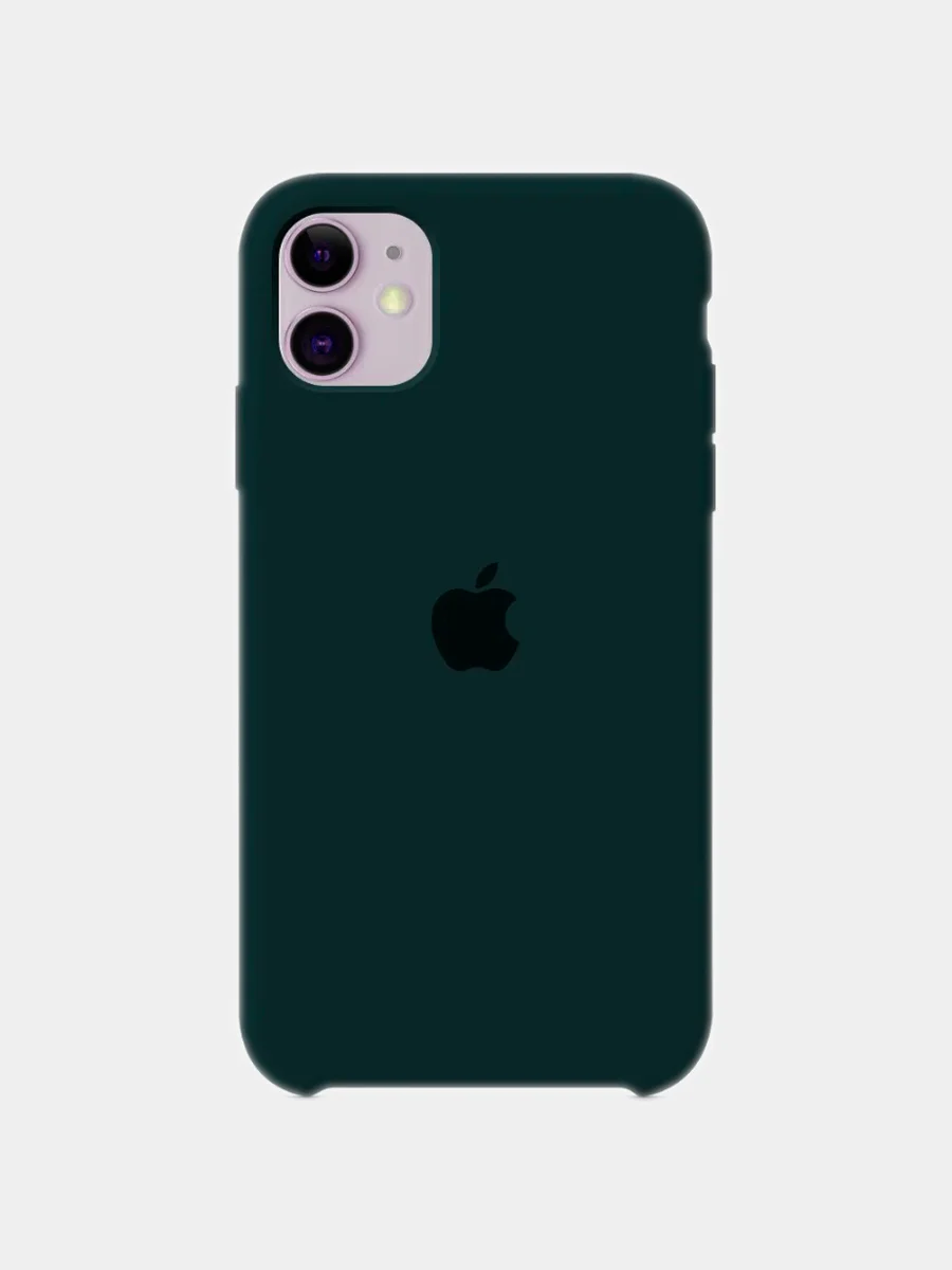 Тёмно-зелёный чехол силиконовый для iPhone Silicone Case, 11 Pro Max