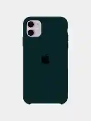 Тёмно-зелёный чехол силиконовый для iPhone Silicone Case, 11 Pro Max