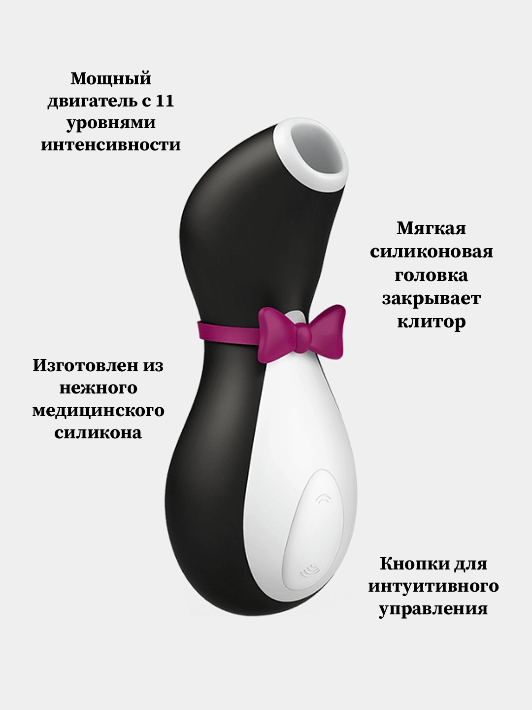 Вакуум-волновой стимулятор клитора Satisfyer Penguin купить по цене 3399 ₽  в интернет-магазине KazanExpress