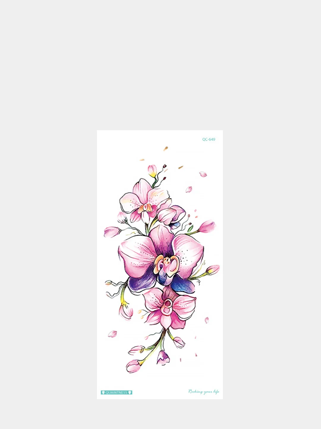 Розовый татуировки "Животные и растения", 21*10 см