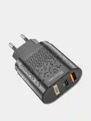 Черный зарядное устройство USLION QC3.0 с быстрой зарядкой PD 20 Вт