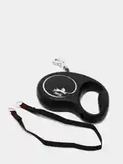 Поводок-рулетка для собак Flexi Black Design лента S, 5м 15кг, серебряный