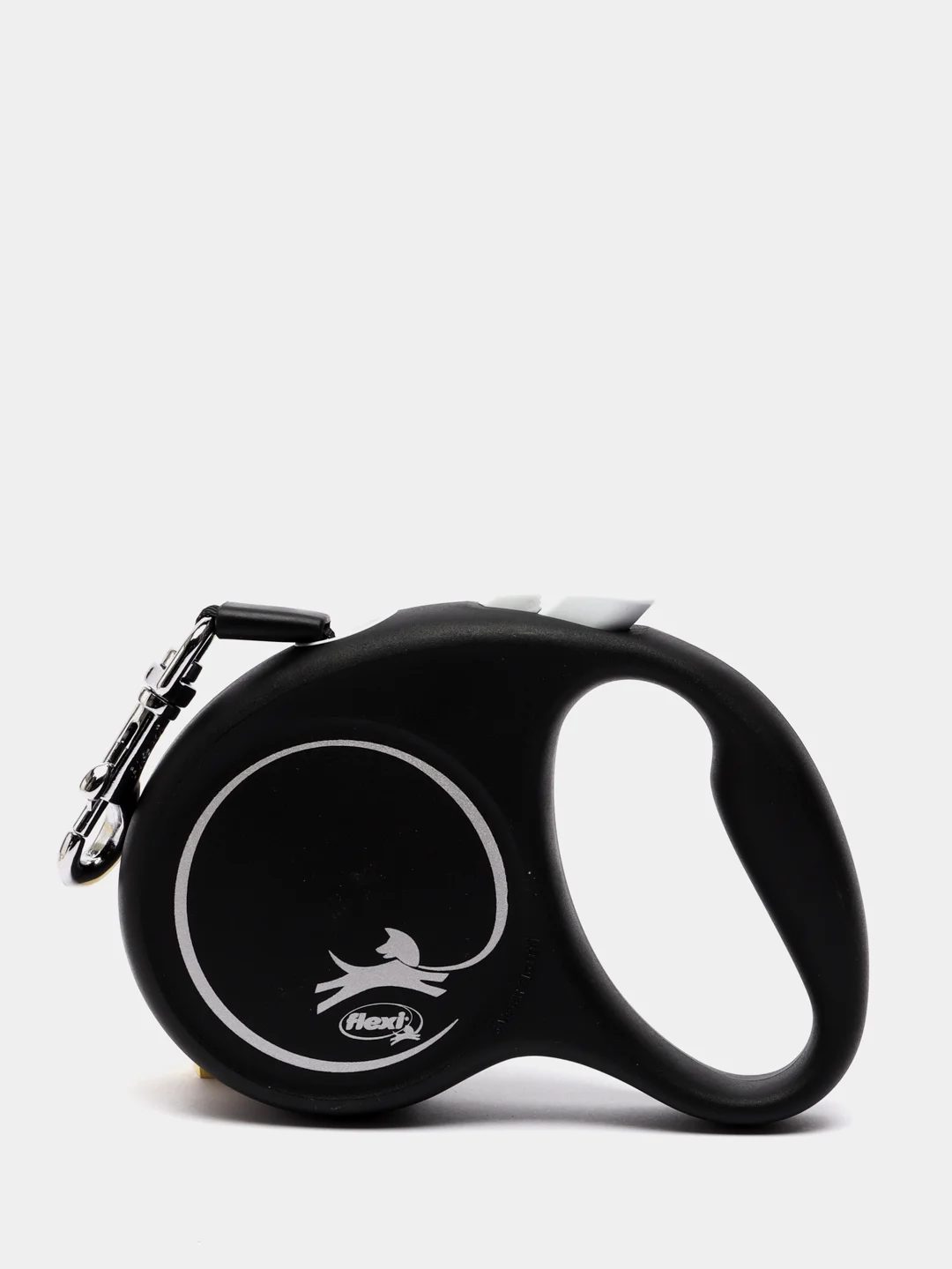 Поводок-рулетка для собак Flexi Black Design лента S, 5м 15кг, серебряный