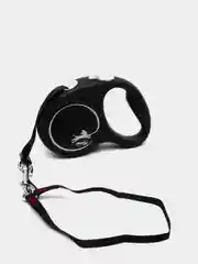 Поводок-рулетка для собак Flexi Black Design лента S, 5м 15кг, серебряный