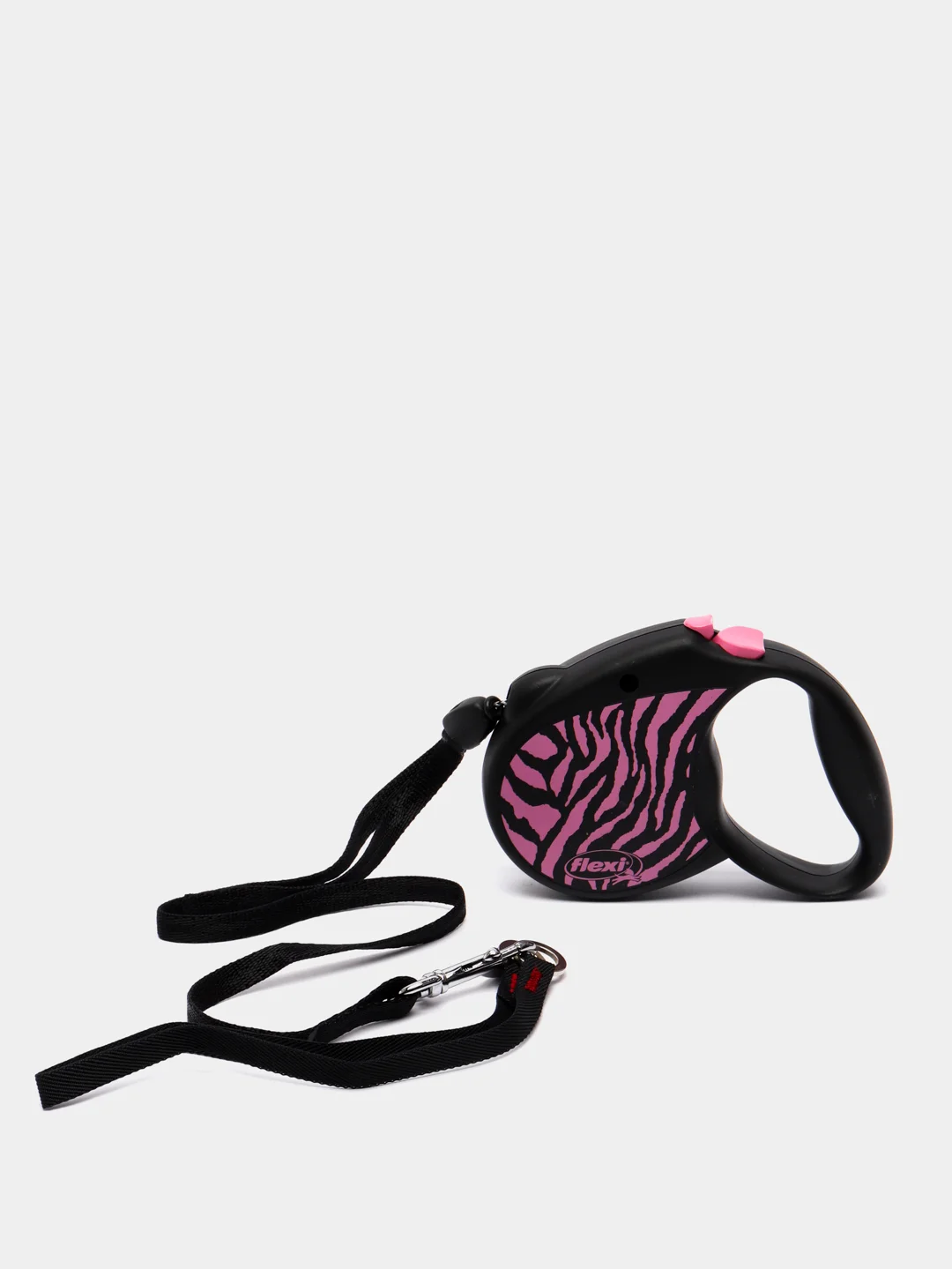Поводок-рулетка Flexi Safari для выгула собак трос S, 5м 12кг, pink Zebra