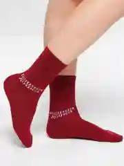 Багровый носки с надписями