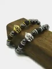Серебряный браслет со шлемом