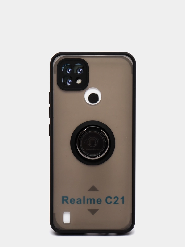 Чехол Realme C21 2021 противоударный с магнитом и кольцом