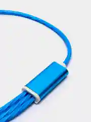 Синий кабель зарядный 3-в-1 подсветкой для iPhone, Android micro USB Type-C Lightning
