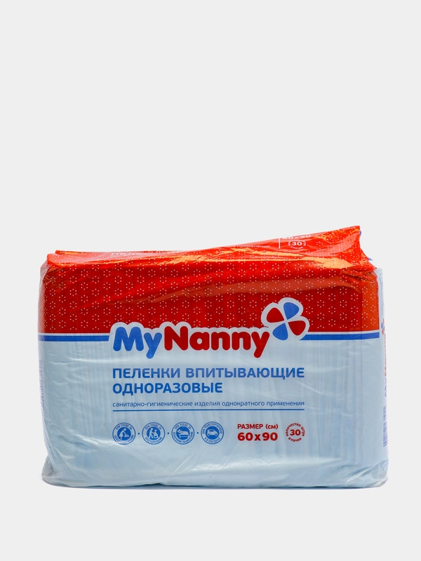 Пеленка впитывающая Medmil "My Nanny", одноразовая,  60*90 см, 30 штук