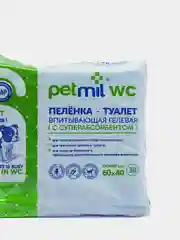 Пеленка впитывающая одноразовая Petmil WC 60*40см для животных с САП, 30шт