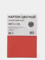 Картон цветной А4 8 л 8 цв, на скреп Calligrata, немел, 220г/м2