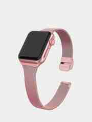 Розовый металлический ремешок Apple Watch 38 / 40 / 41 / 42 / 44 / 45 / 49 мм браслет стальной