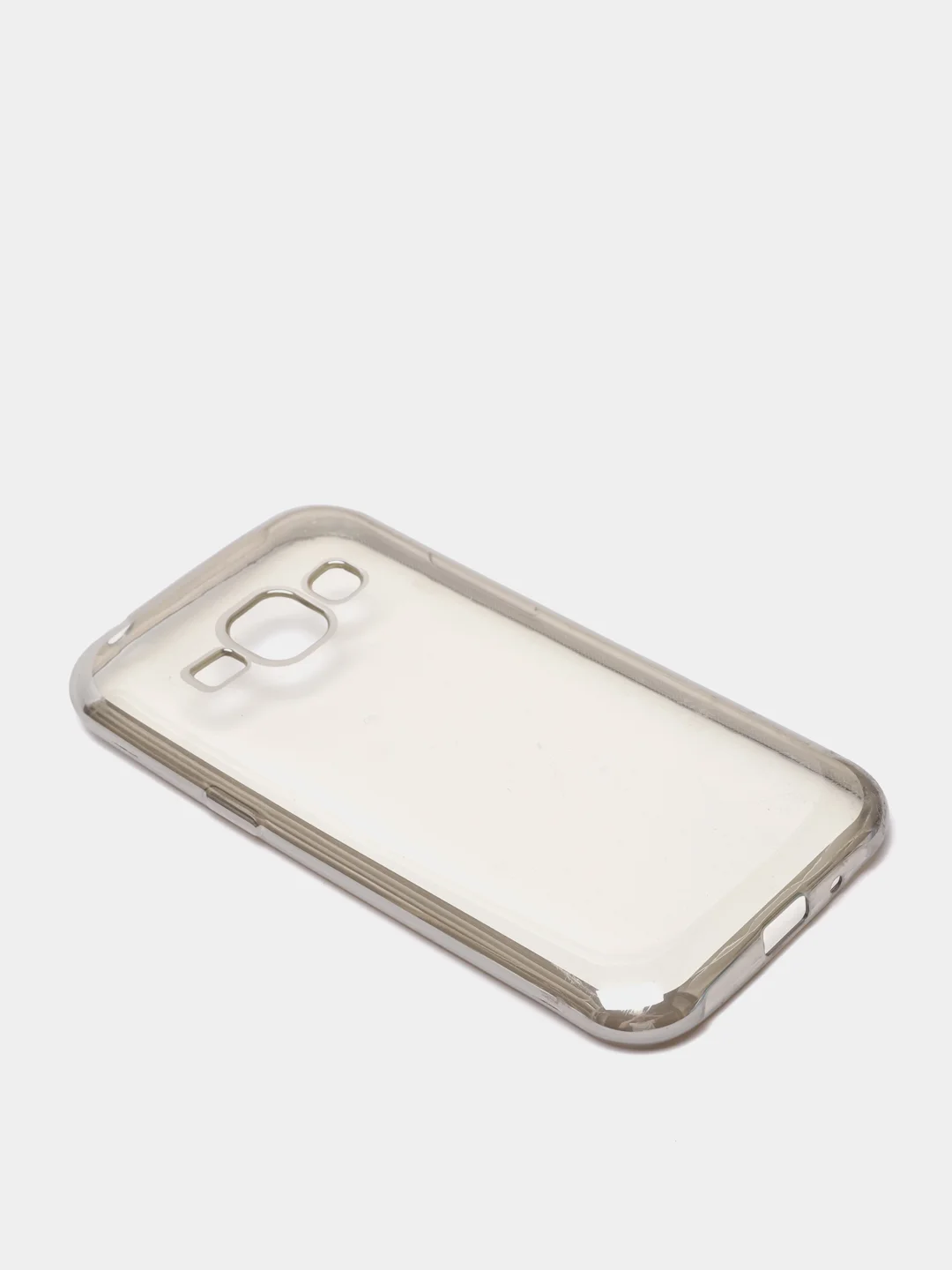 Серебряный чехол силиконовый Samsung J1 2015