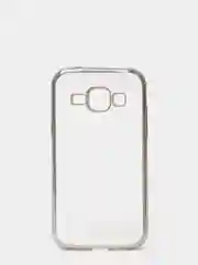 Серебряный чехол силиконовый Samsung J1 2015