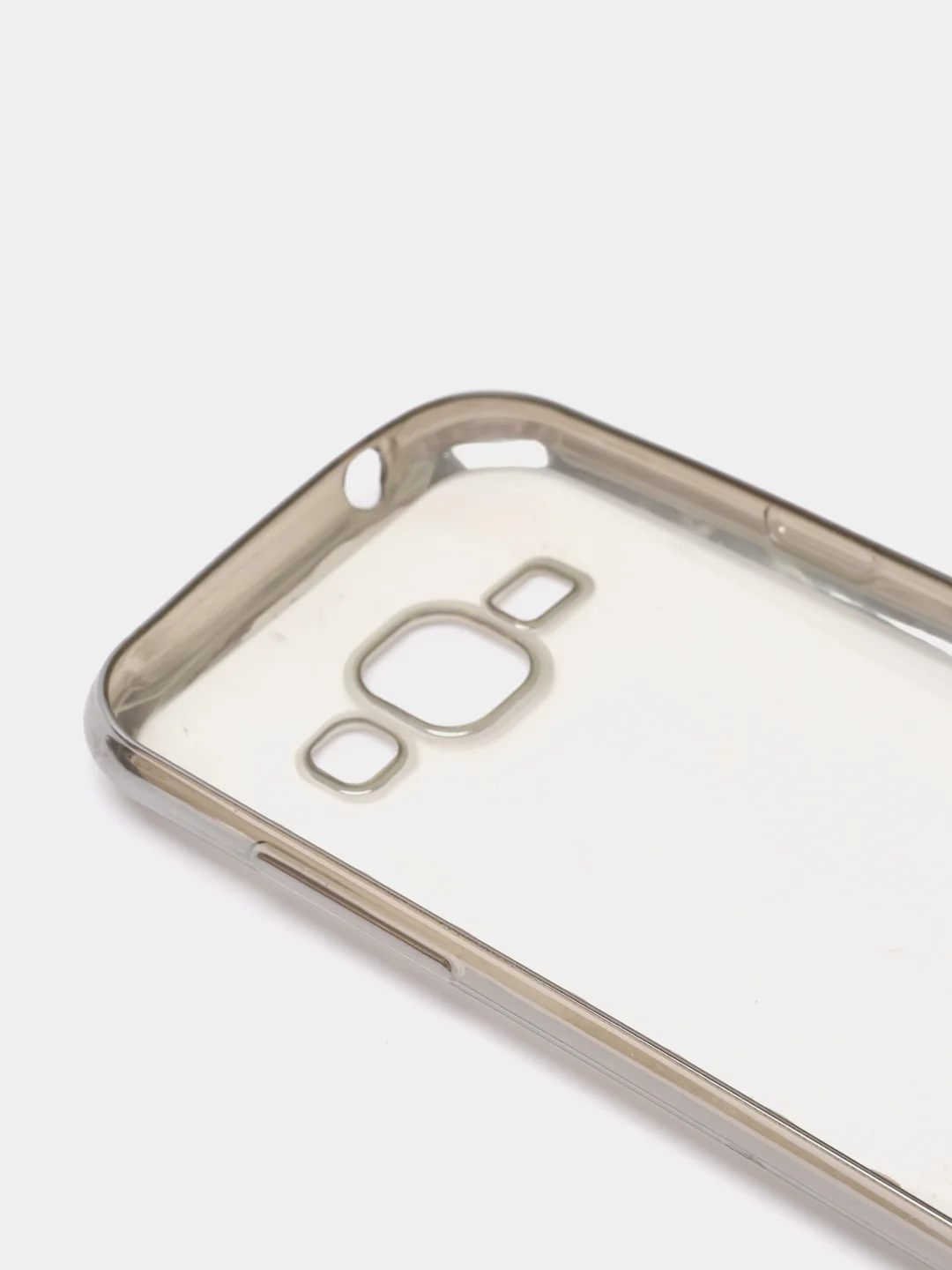 Серебряный чехол силиконовый Samsung J1 2015
