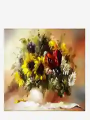 Алмазная мозаика "Букет с подсолнухами", 58 х 48 см