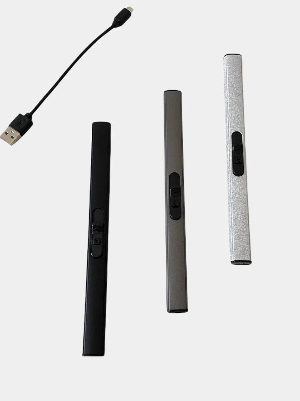 Серебряный кухонная зажигалка портативная с USB зарядкой, зажигалка для газовой плиты