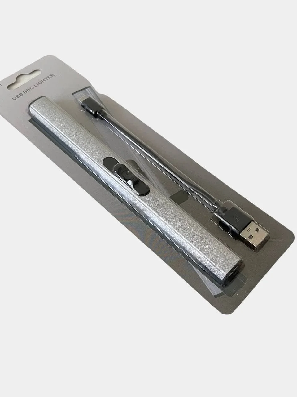 Серебряный кухонная зажигалка портативная с USB зарядкой, зажигалка для газовой плиты