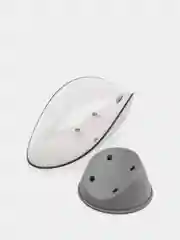 Серый меланж мыльница со сливом на подставке