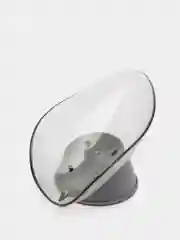 Серый меланж мыльница со сливом на подставке