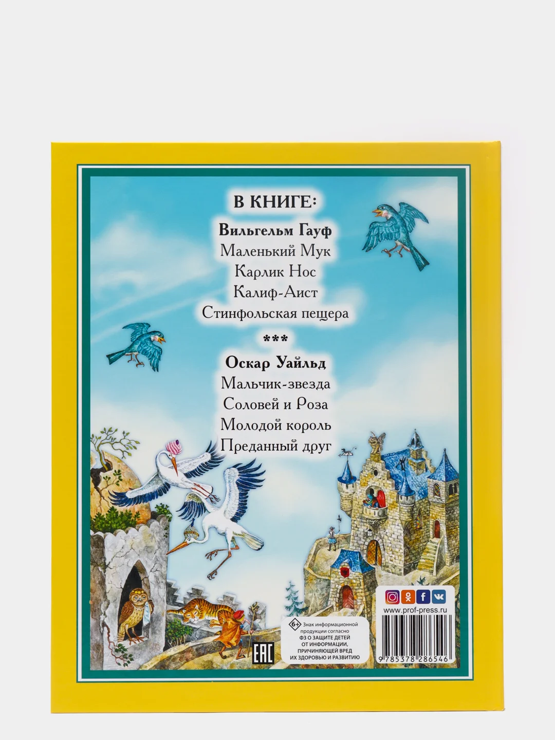Книга для детей. Сказки В. Гауфа и О. Уайльда, 128 стр. 20х25 см. Проф-Пресс