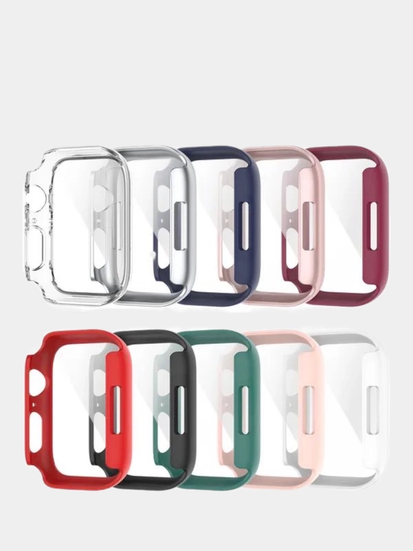 Бампер с защитным стеклом для Apple Watch 41  45 мм 7 series чехол