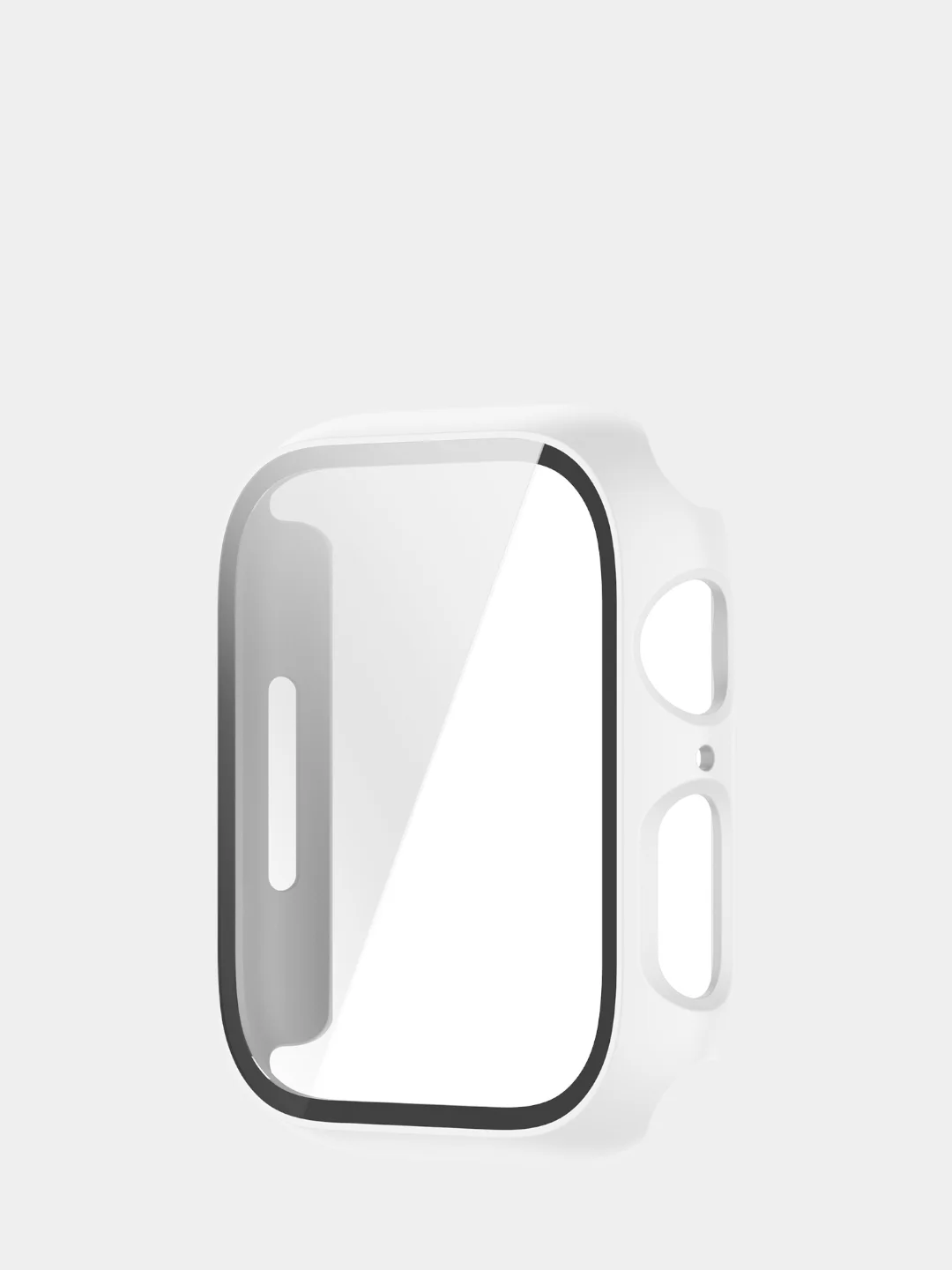 Белый бампер с защитным стеклом для Apple Watch 41 45 мм 7 series чехол