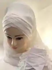 Серый меланж платок мусульманский /Хиджаб/никах /Платок на никах/Готовый платок/Тюрбан/