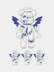 Временная травяная татуировка "Bearbrick"