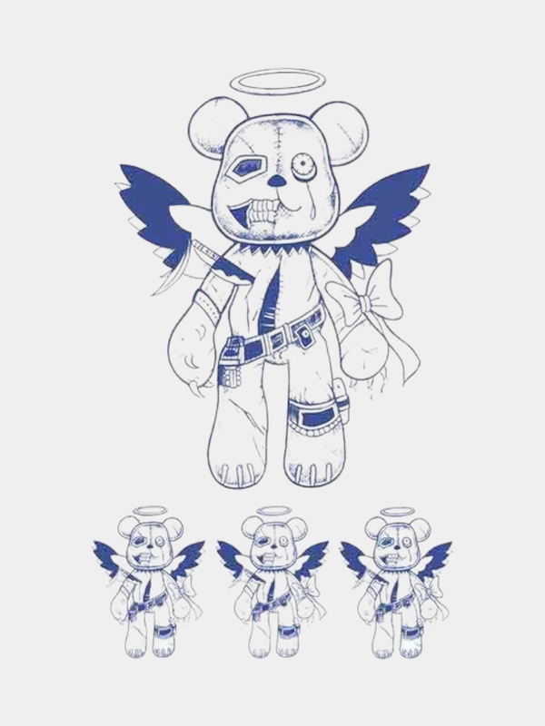 Временная травяная татуировка "Bearbrick"