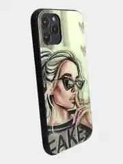 Голубой стеклянный чехол с рисунком принтом картинкой для iphone 11 pro max xs max xr 6s 7+ 8 plus