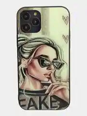 Голубой стеклянный чехол с рисунком принтом картинкой для iphone 11 pro max xs max xr 6s 7+ 8 plus