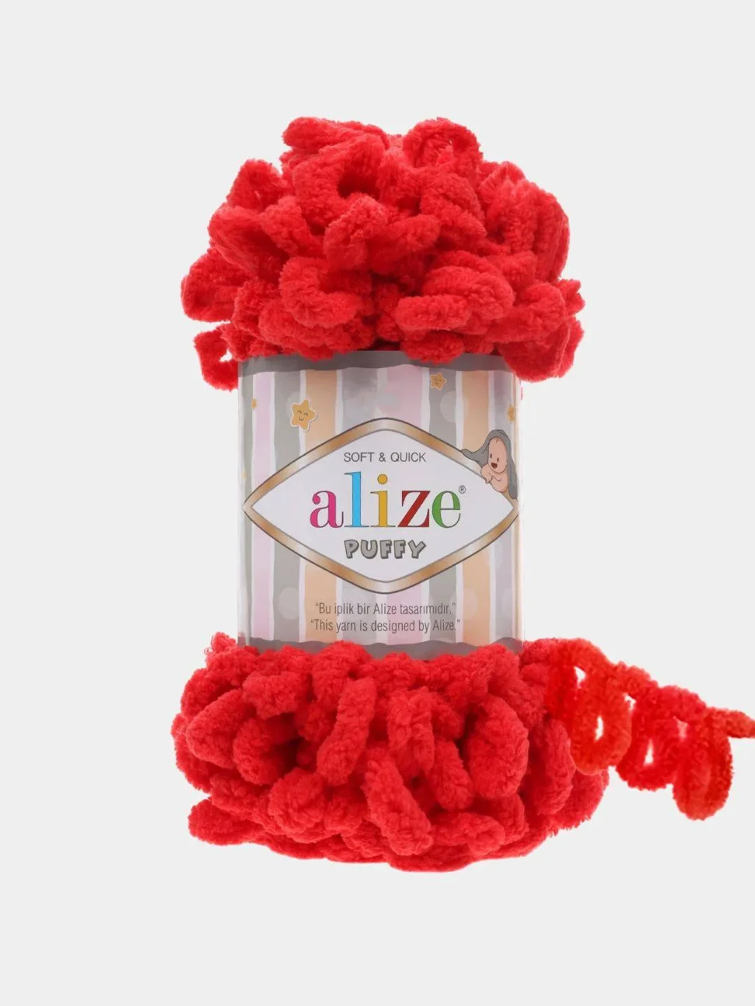 Алый пряжа Alize puffy петельки