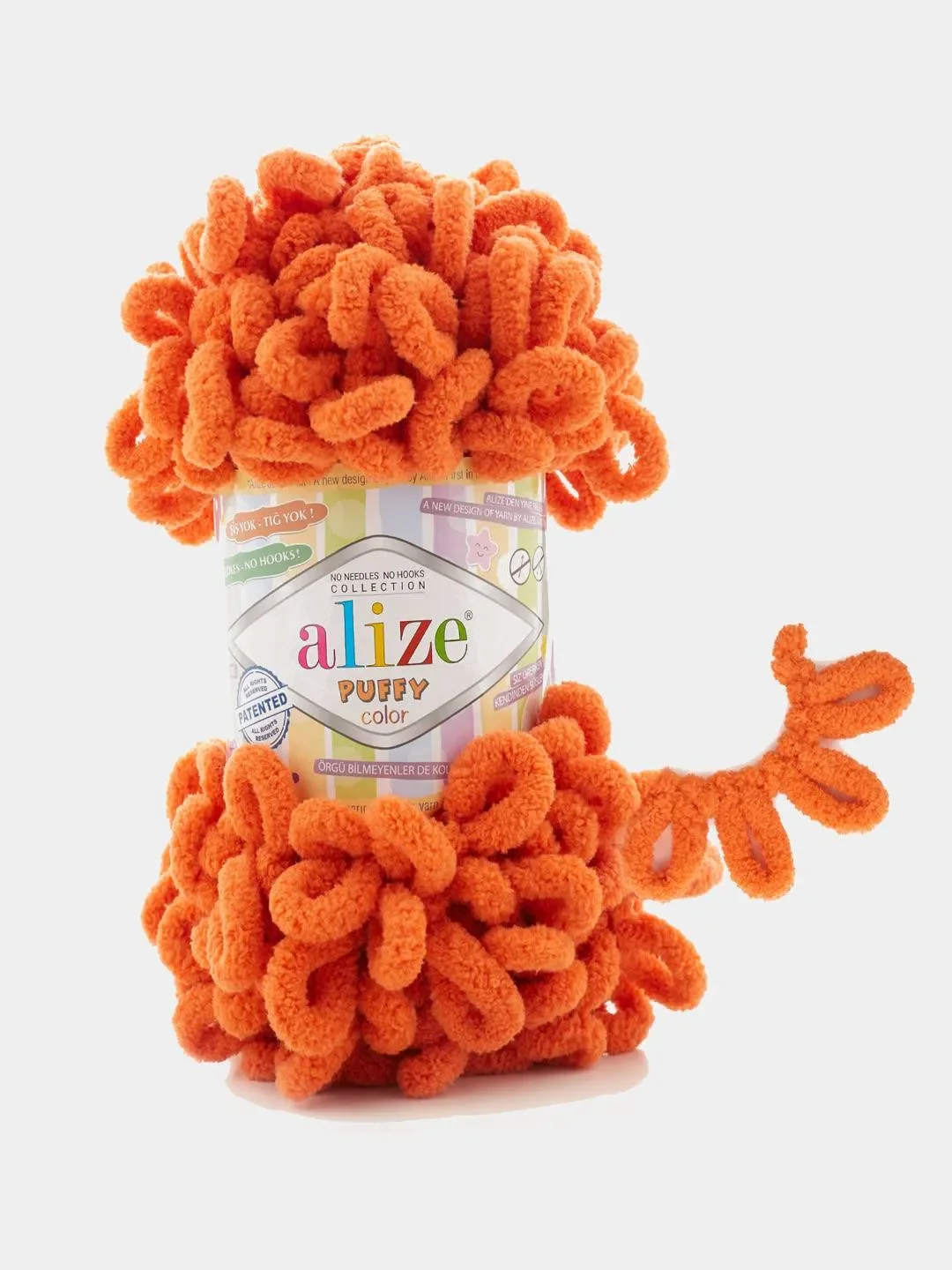Рыжий пряжа Alize puffy петельки