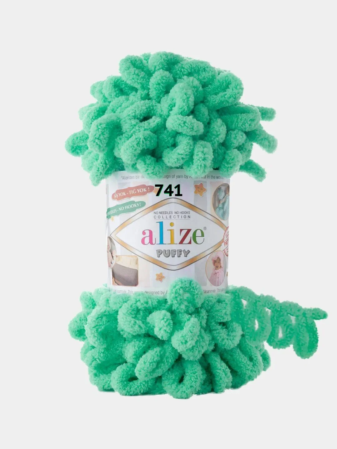 Бирюзовый пряжа Alize puffy петельки