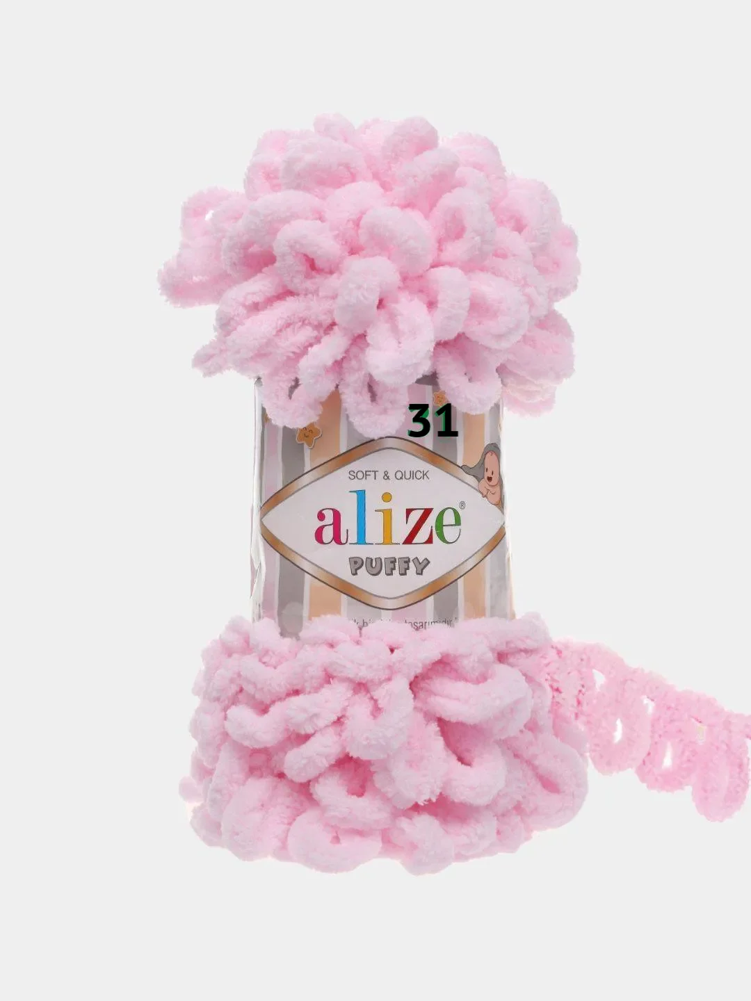 Конфетный пряжа Alize puffy петельки