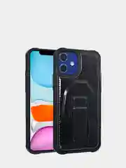 Черный чехол кожаный для iPhone 11 / 12 / 12 Pro / 13 / 13 Pro / 13 Pro Max айфон про макс магнит