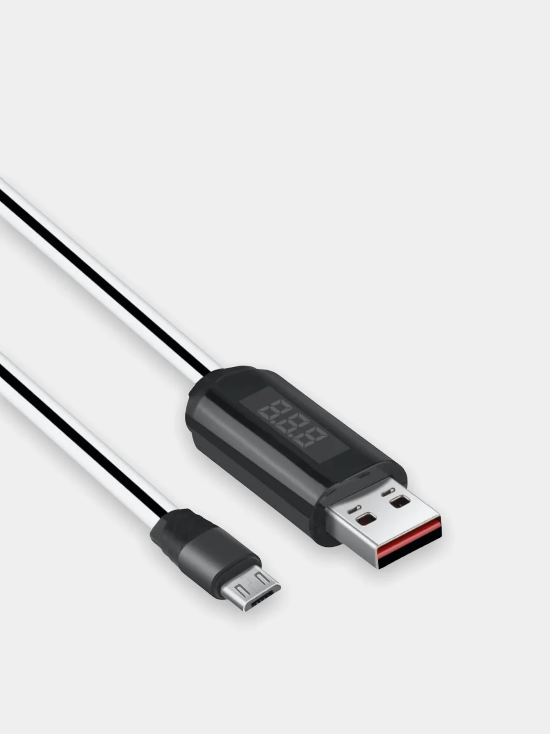 Белый кабель Hoco U29, Type-C, Micro USB, Lishtning, с дисплеем