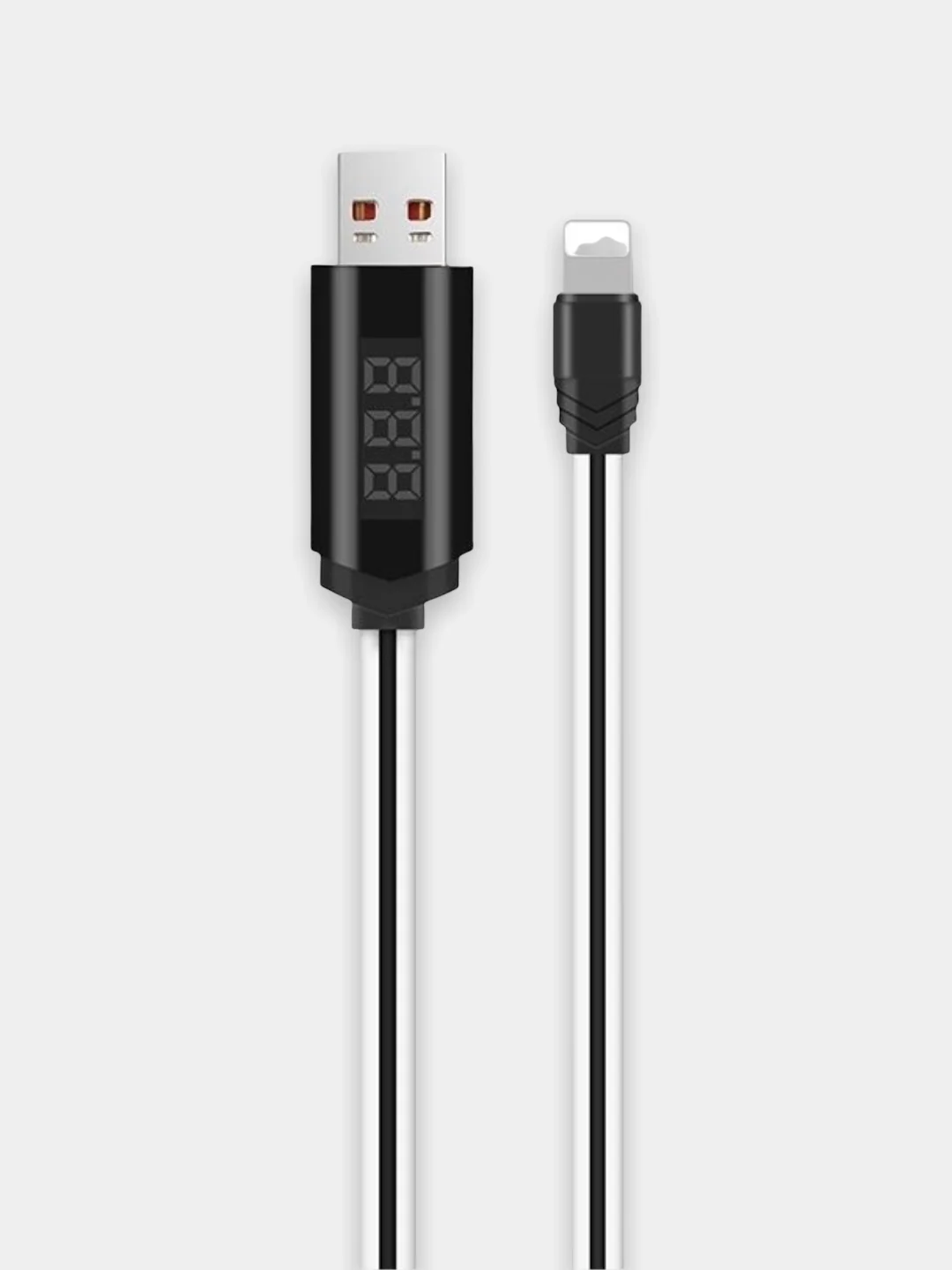 Белый кабель Hoco U29, Type-C, Micro USB, Lishtning, с дисплеем