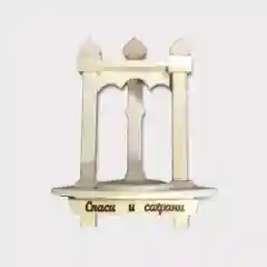 Иконостас угловой с подсвечниками, натуральное дерево (липа)