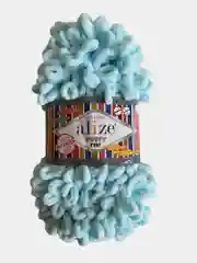 Голубой alize Puffy Fine турецкая плюшевая пряжа, Ализе Пуффи Файн вязание руками 100 г 14,5 м