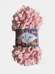 Розовый alize Puffy Fine турецкая плюшевая пряжа, Ализе Пуффи Файн вязание руками 100 г 14,5 м