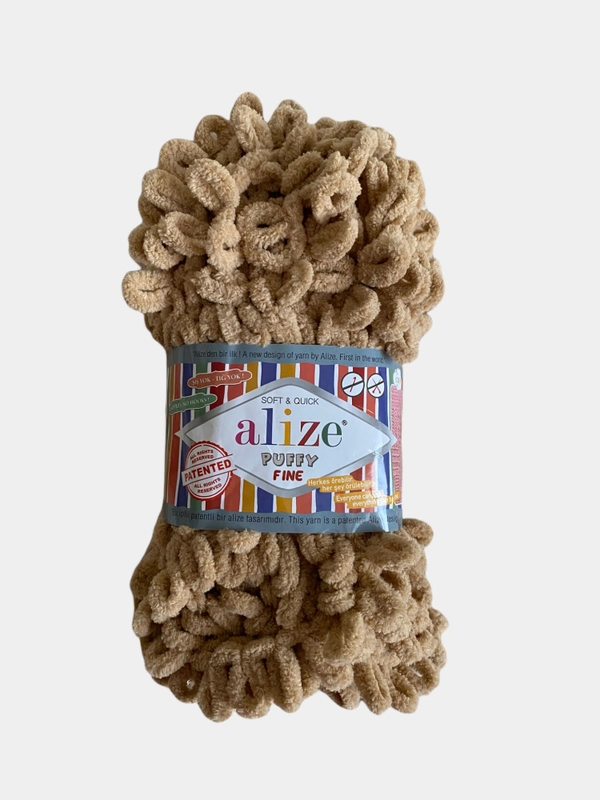 Alize Puffy Fine турецкая плюшевая пряжа, Ализе Пуффи Файн вязание руками 100 г 14,5 м